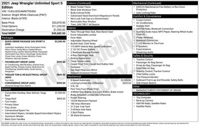 2021 Jeep Wrangler Unlimited Sport S
