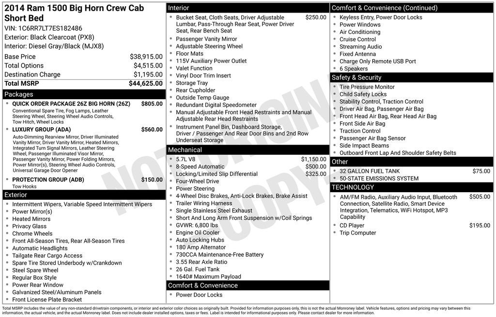 2014 RAM 1500 Big Horn