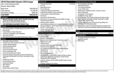 2018 Chevrolet Camaro SS 2SS