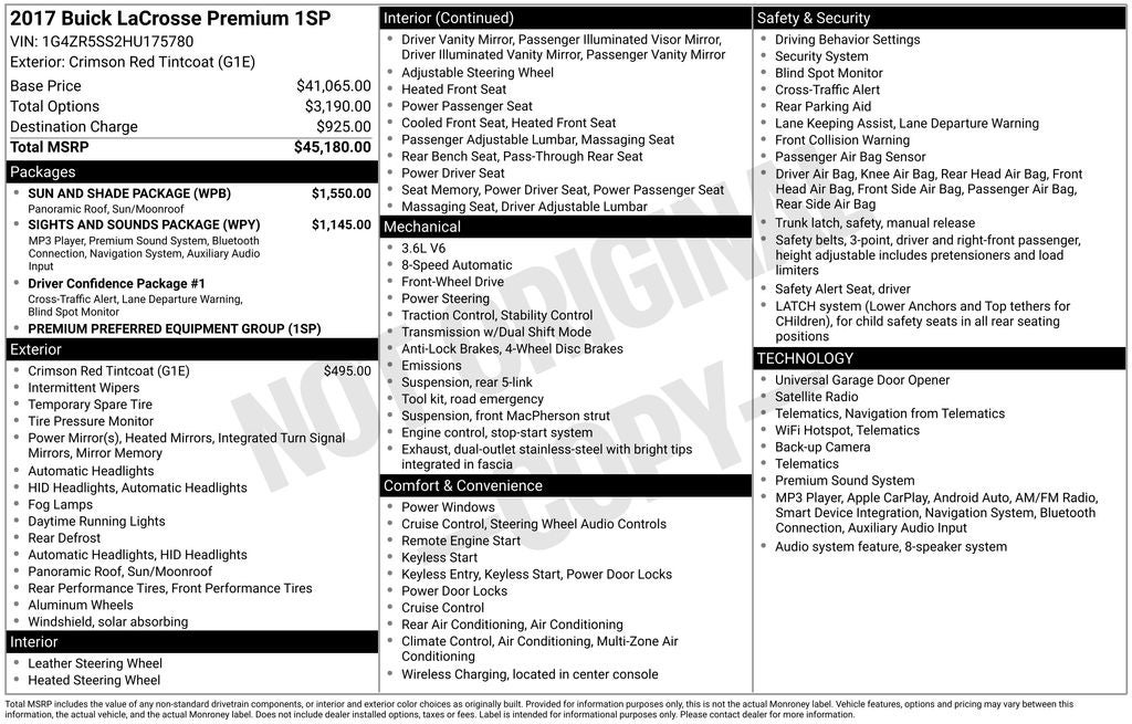 2017 Buick LaCrosse Premium I Group