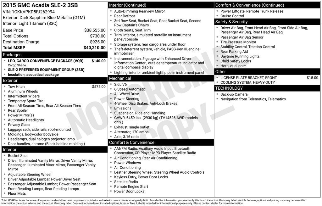 2015 GMC Acadia SLE-2