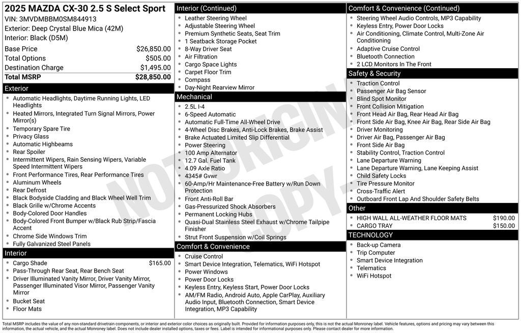 2025 Mazda Mazda CX-30 2.5 S Select Sport