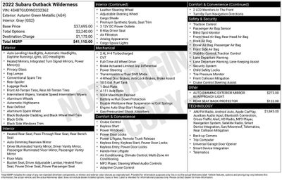 2022 Subaru Outback Wilderness