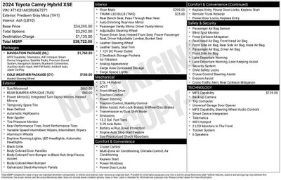 2024 Toyota Camry Hybrid XSE