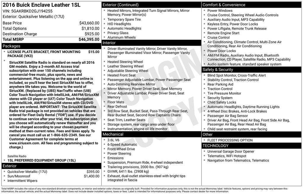 2016 Buick Enclave Leather Group