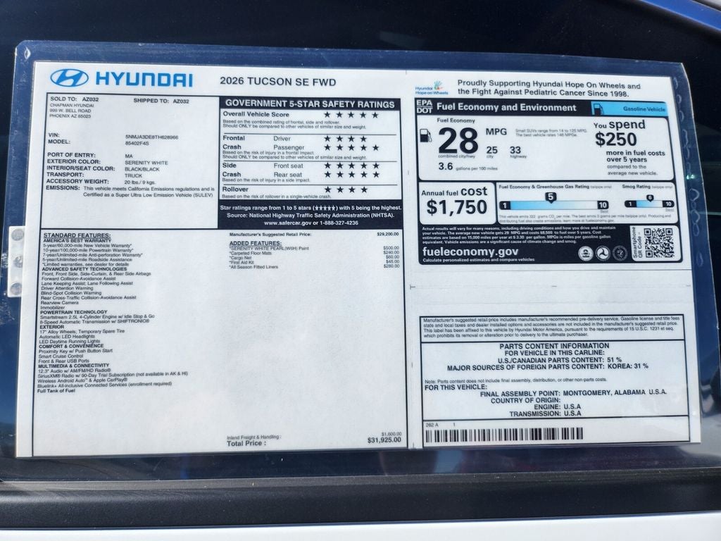 2026 Hyundai TUCSON SE