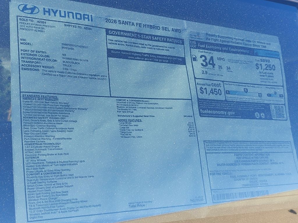 2026 Hyundai SANTA FE HYBRID SEL