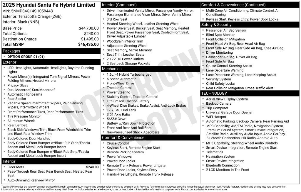 2025 Hyundai SANTA FE HYBRID Limited