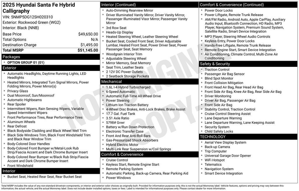 2025 Hyundai SANTA FE HYBRID Calligraphy