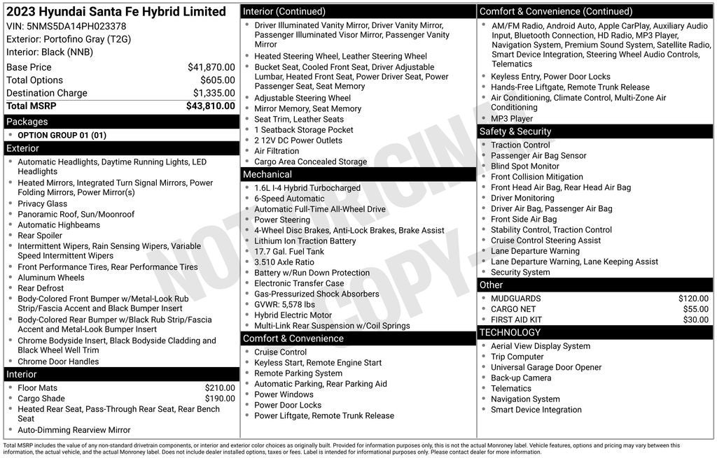 2023 Hyundai SANTA FE HYBRID Limited
