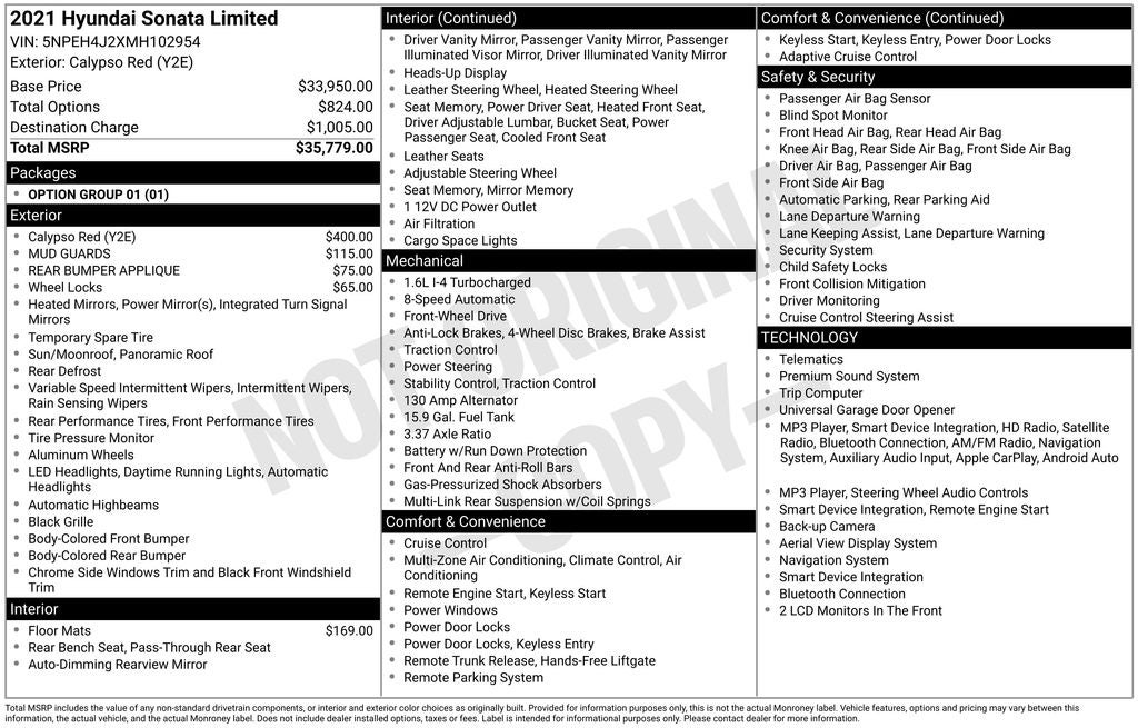 2021 Hyundai SONATA Limited