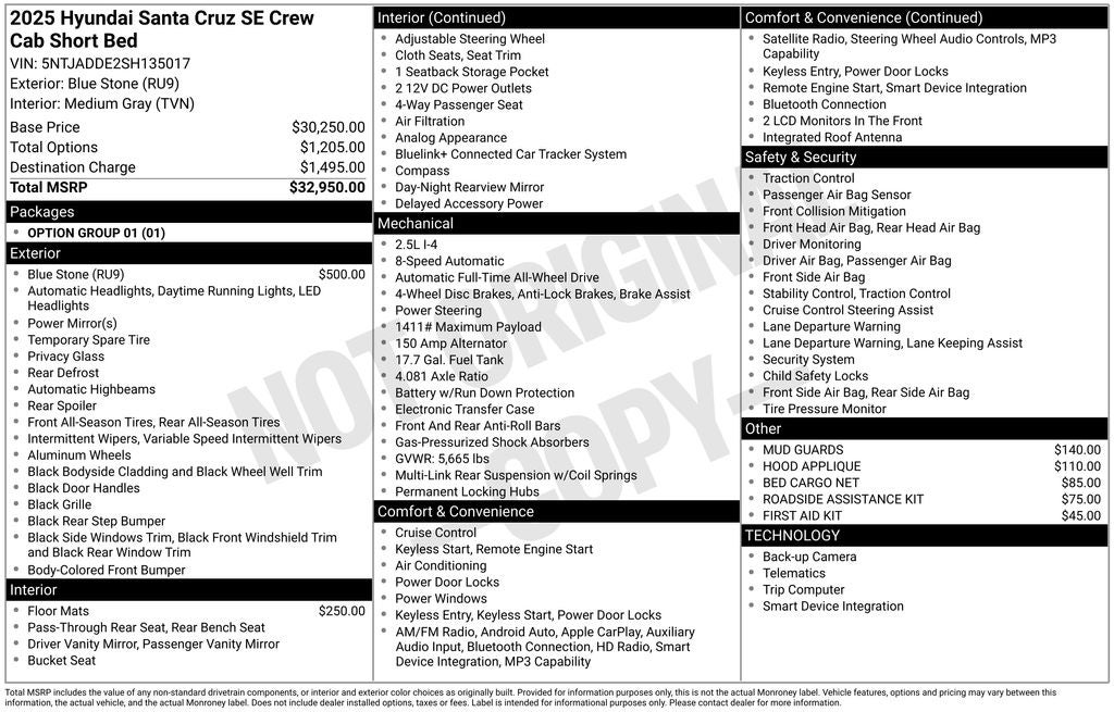2025 Hyundai SANTA CRUZ SE
