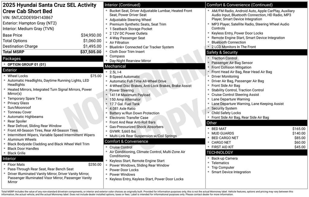 2025 Hyundai SANTA CRUZ SEL