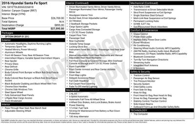 2016 Hyundai SANTA FE SPORT 2.4 Base