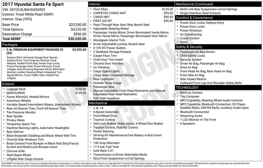 2017 Hyundai SANTA FE SPORT 2.4 Base