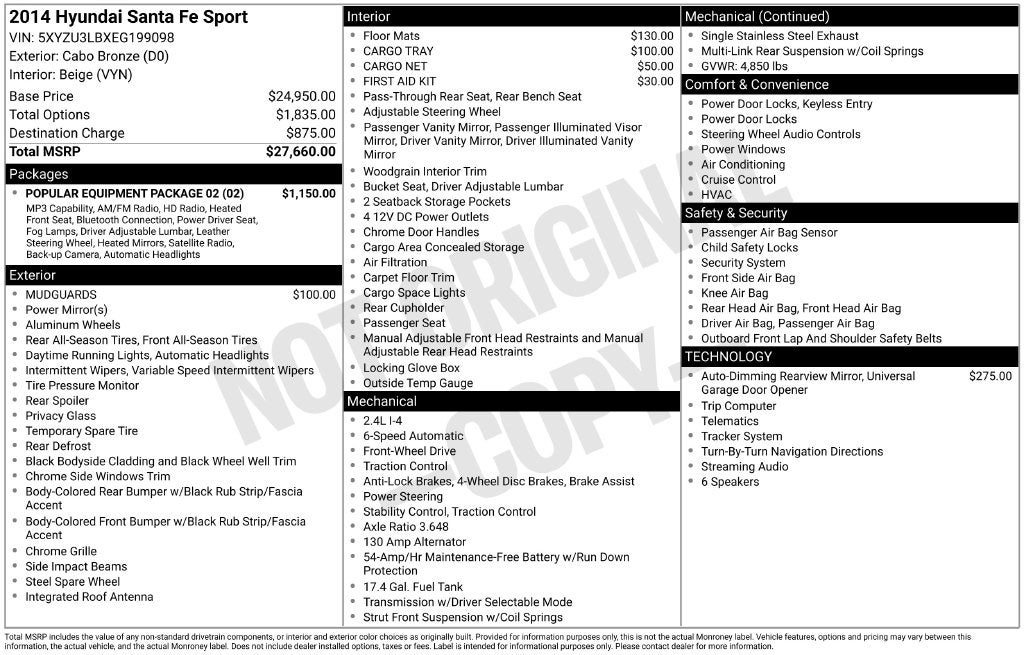 2014 Hyundai SANTA FE SPORT Base