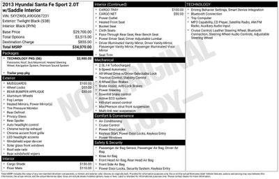 2013 Hyundai SANTA FE SPORT 2.0L Turbo