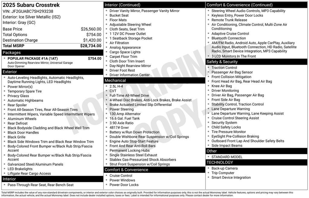 2025 Subaru Crosstrek Base