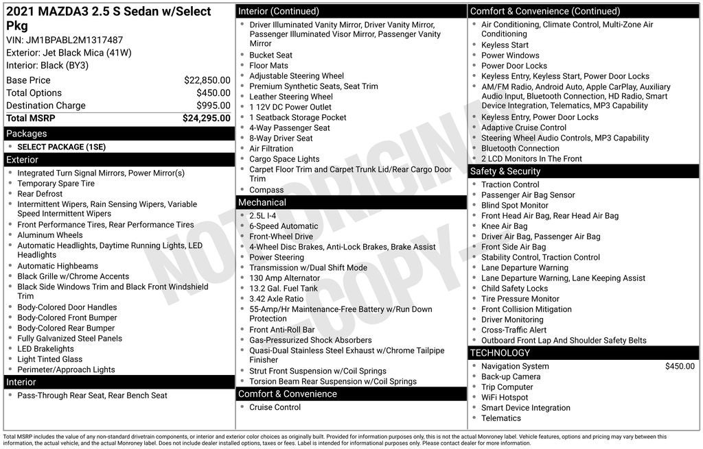2021 Mazda Mazda3 Select