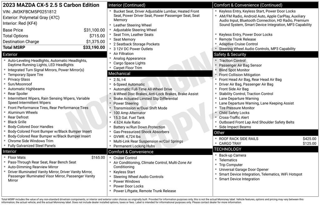 2023 Mazda Mazda CX-5 2.5 S Carbon Edition