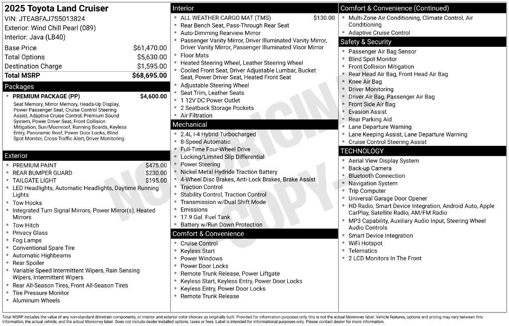 2025 Toyota Land Cruiser Base