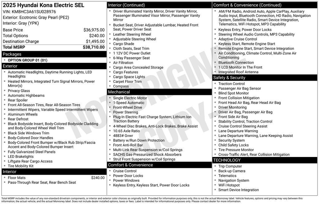 2025 Hyundai KONA ELECTRIC SEL