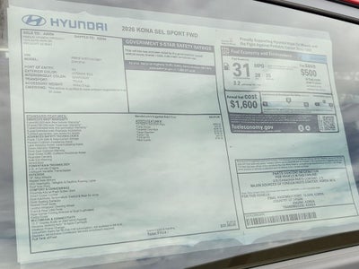 2026 Hyundai KONA SEL Sport