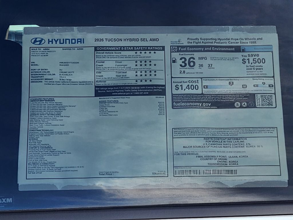 2026 Hyundai TUCSON HYBRID SEL