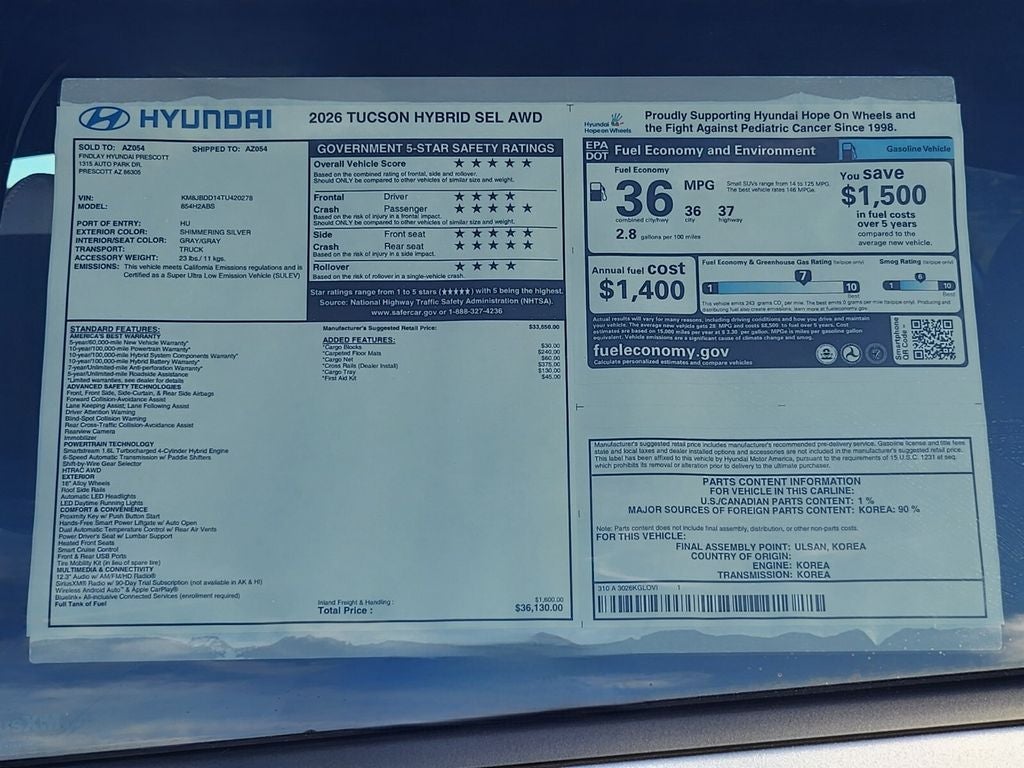 2026 Hyundai TUCSON HYBRID SEL