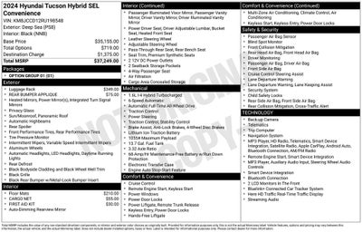 2024 Hyundai TUCSON HYBRID SEL Convenience