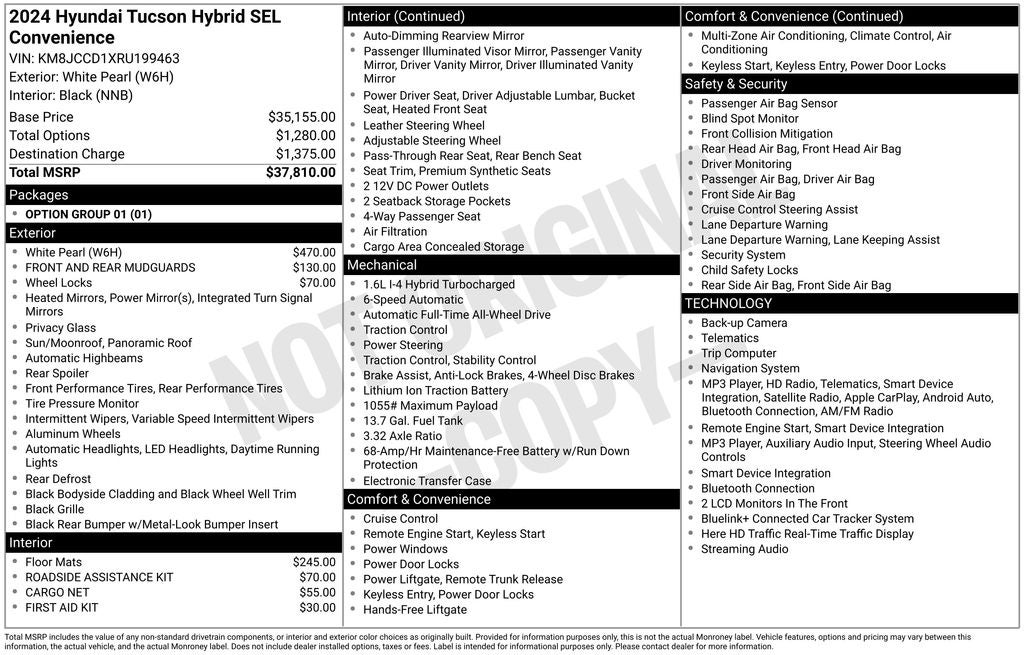 2024 Hyundai TUCSON HYBRID SEL Convenience