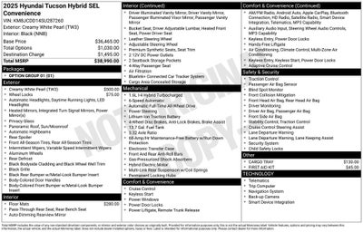 2025 Hyundai TUCSON HYBRID SEL Convenience