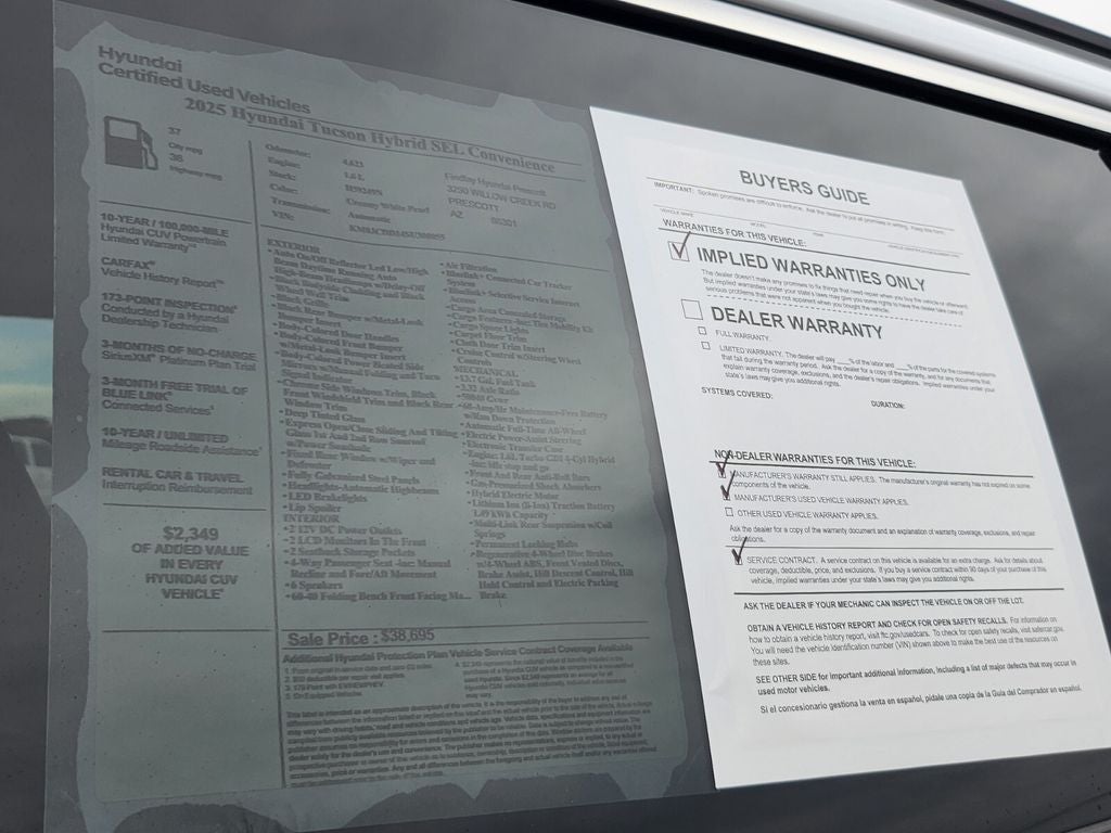 2025 Hyundai TUCSON HYBRID SEL Convenience
