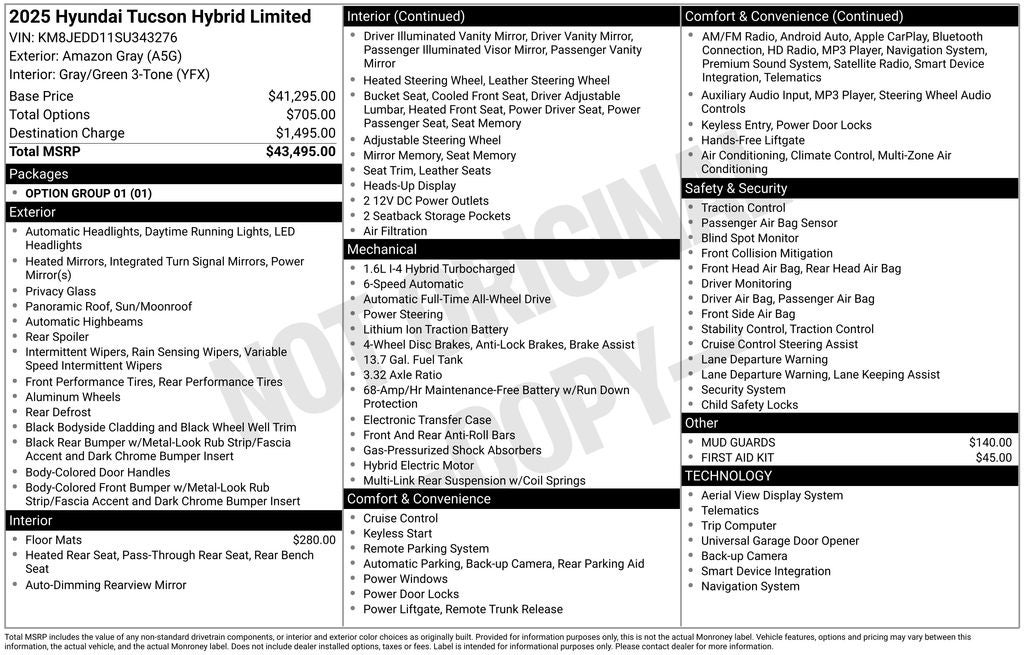 2025 Hyundai TUCSON HYBRID Limited