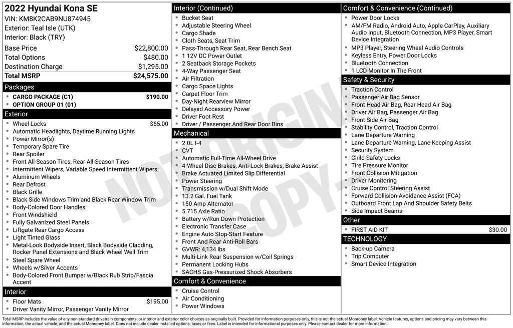 2022 Hyundai KONA SE