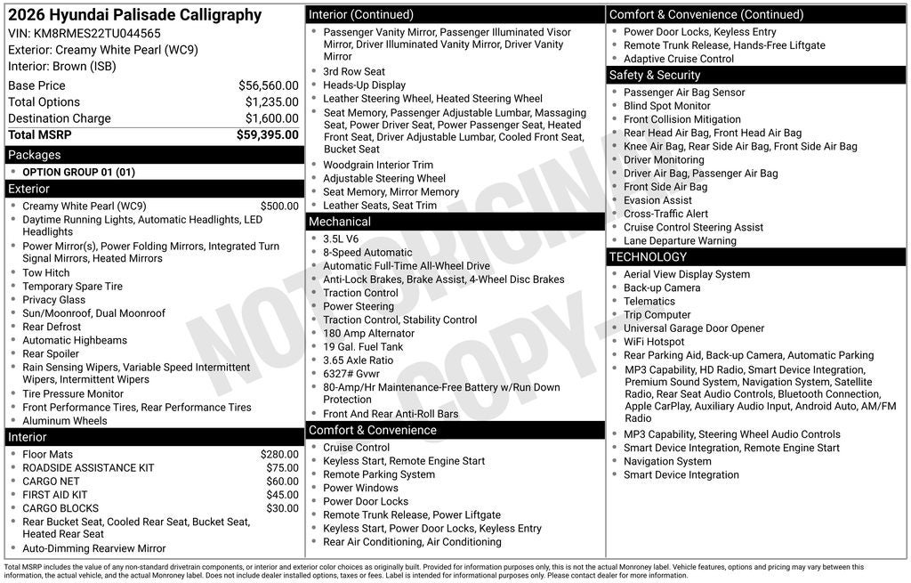 2026 Hyundai PALISADE Calligraphy
