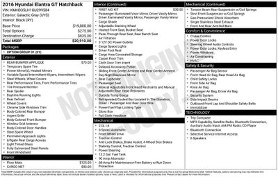2016 Hyundai ELANTRA GT Base