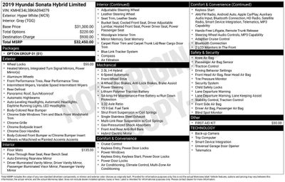 2019 Hyundai SONATA HYBRID Limited