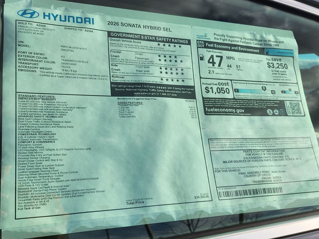 2026 Hyundai SONATA HYBRID SEL