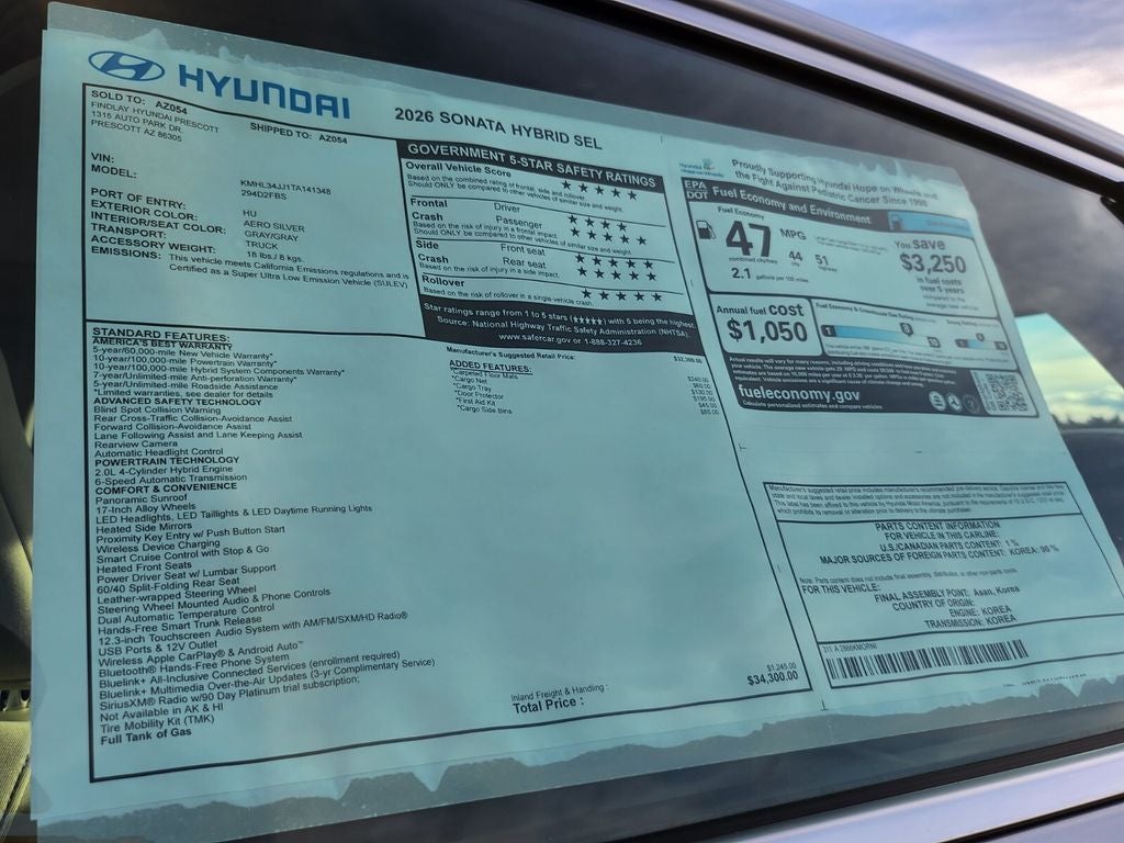 2026 Hyundai SONATA HYBRID SEL
