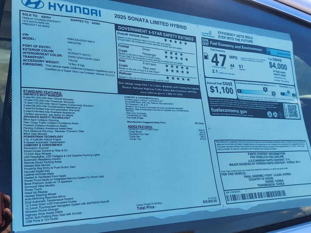 2025 Hyundai SONATA HYBRID Limited