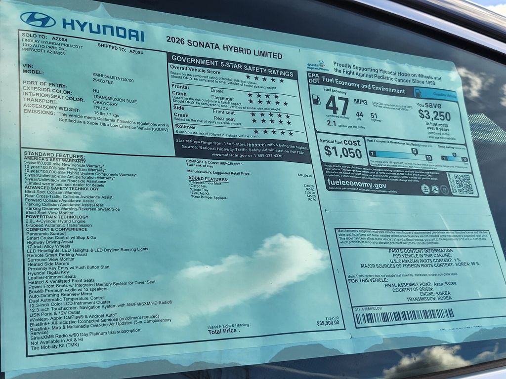 2026 Hyundai SONATA HYBRID Limited