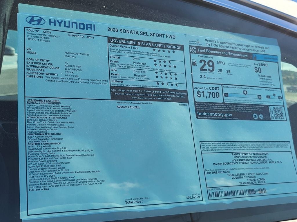 2026 Hyundai SONATA SEL Sport