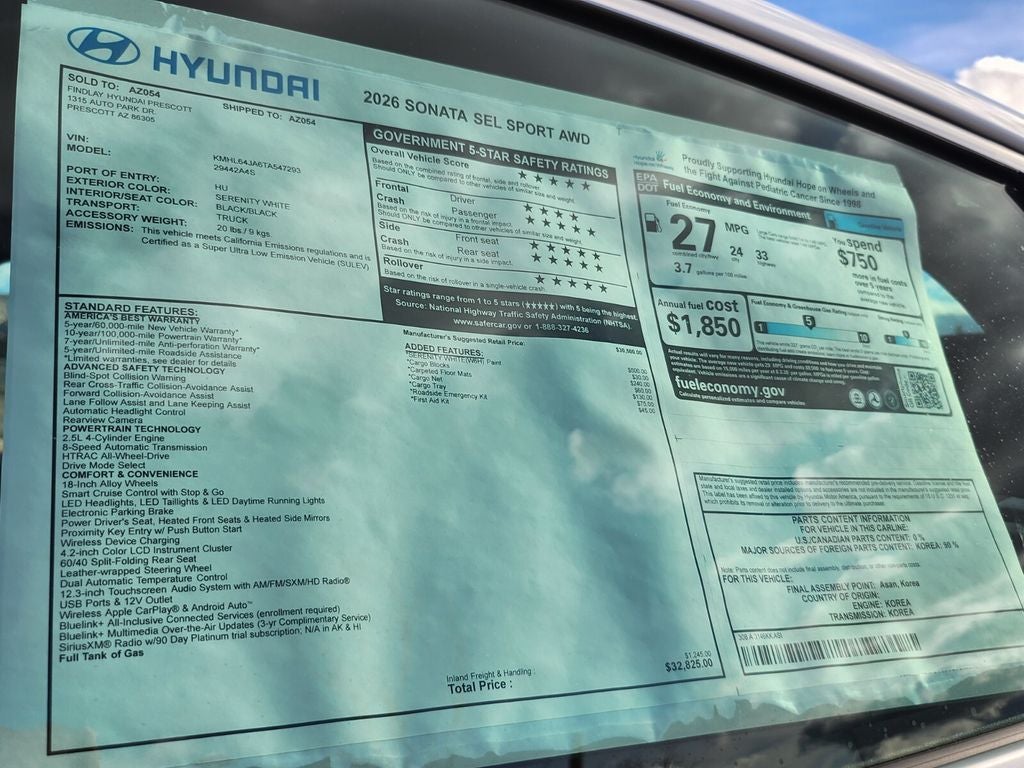 2026 Hyundai SONATA SEL Sport