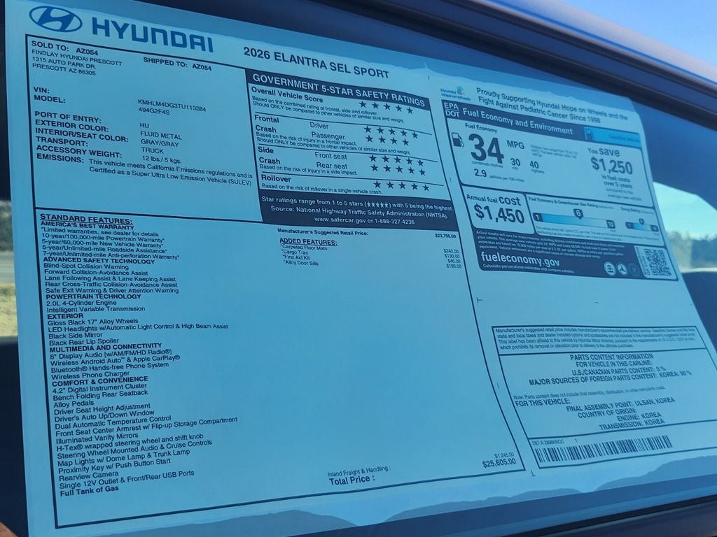 2026 Hyundai ELANTRA SEL Sport