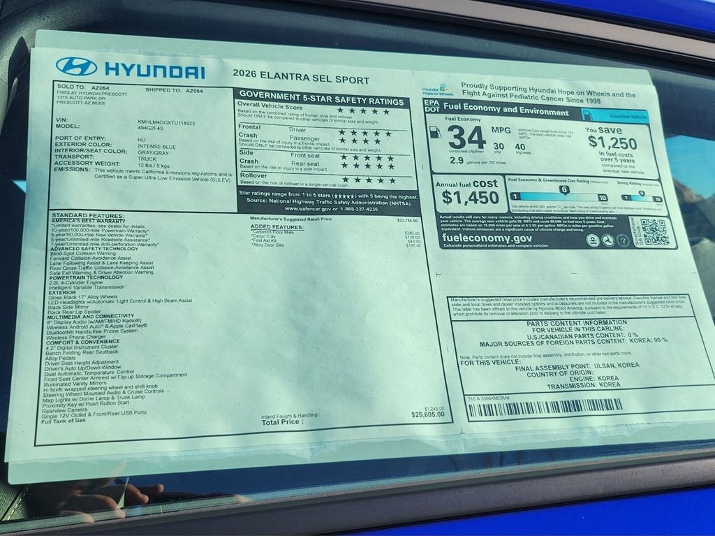 2026 Hyundai ELANTRA SEL Sport