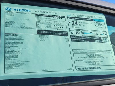2026 Hyundai ELANTRA SEL Sport
