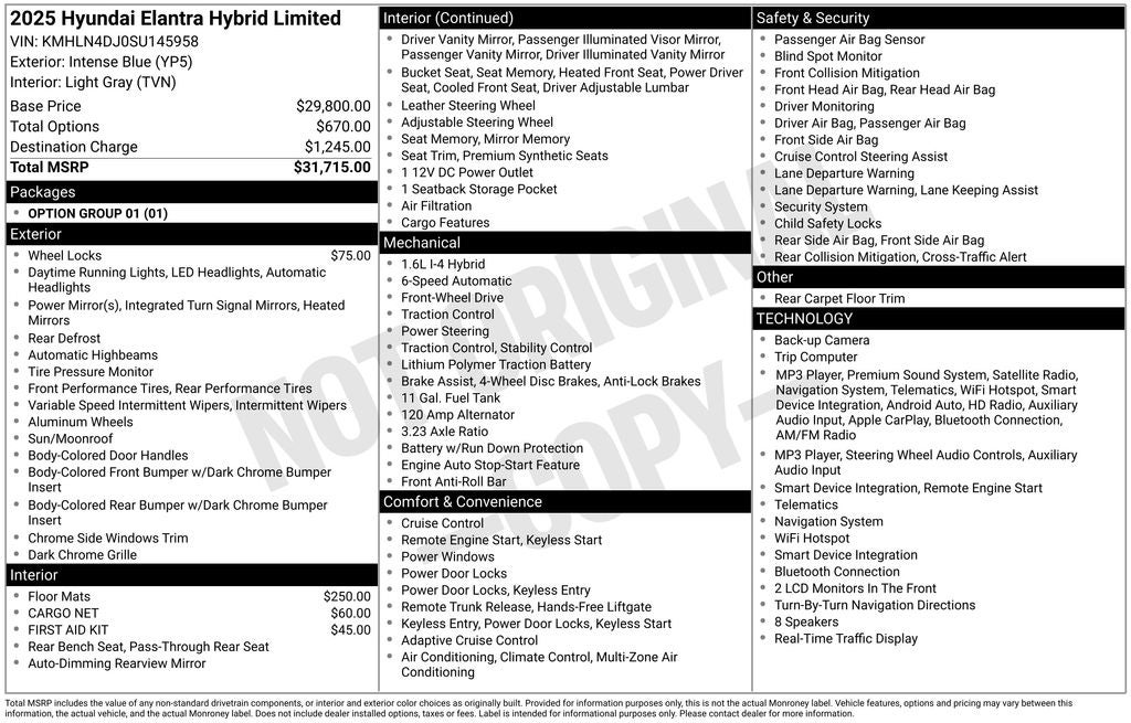 2025 Hyundai ELANTRA HYBRID Limited