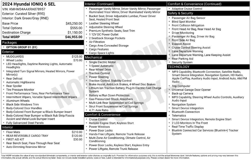 2024 Hyundai IONIQ 6 SEL