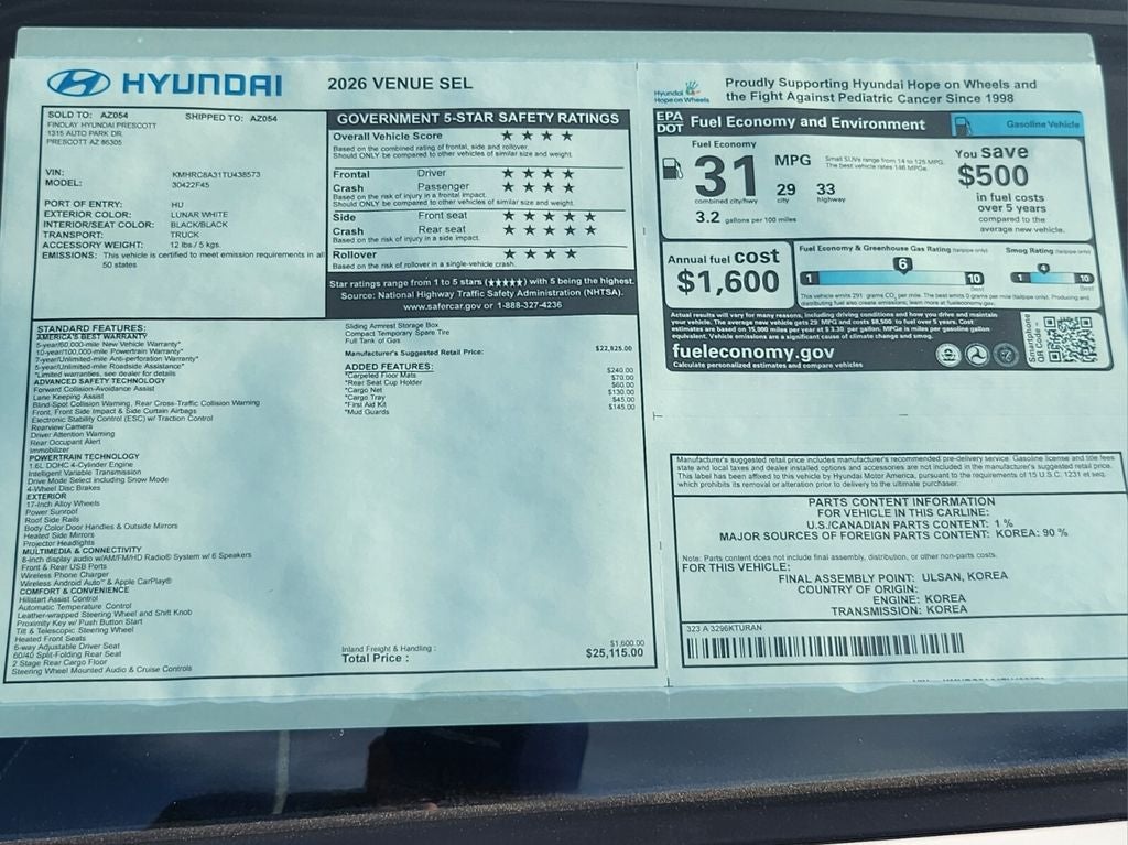 2026 Hyundai VENUE SEL